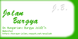 jolan burgya business card